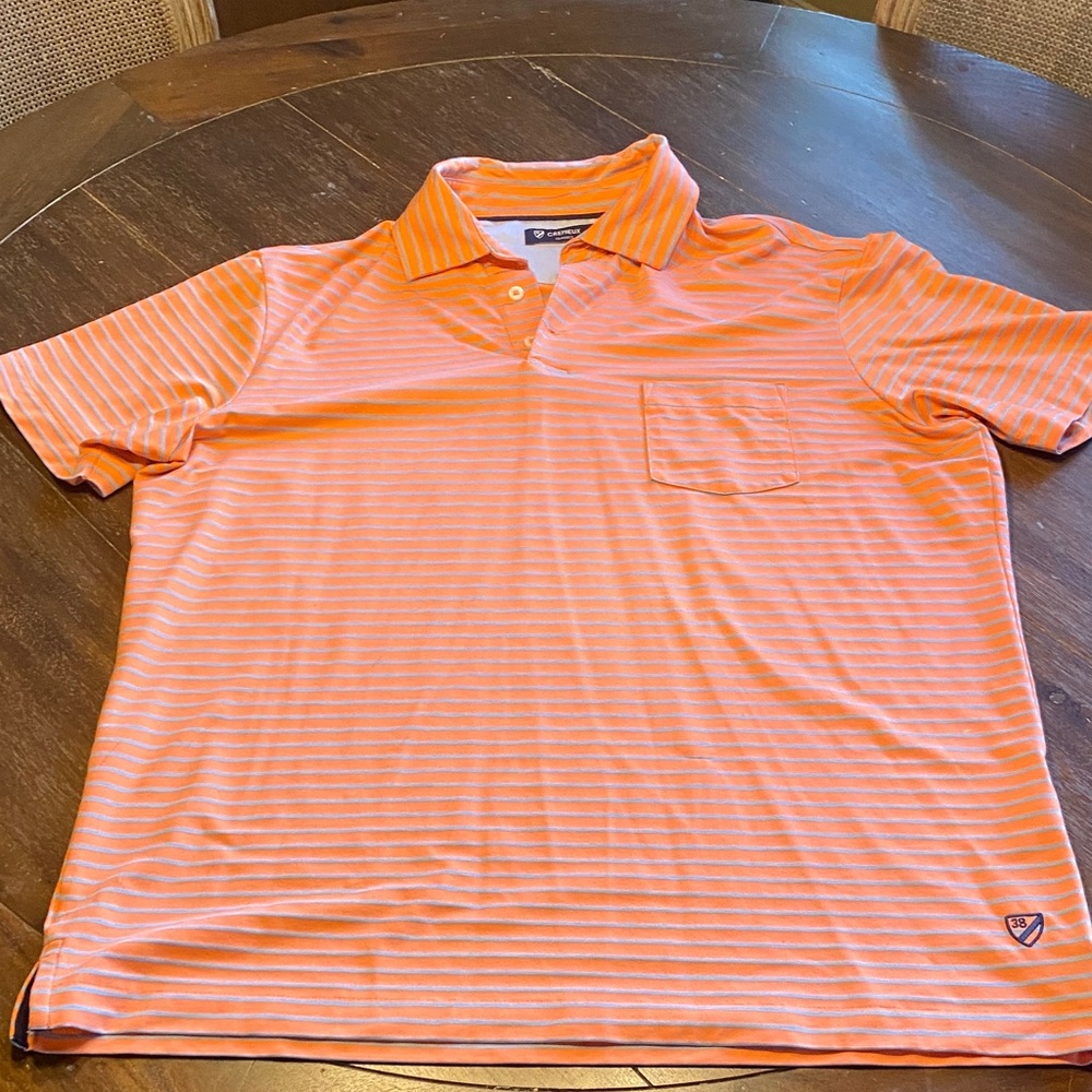 Daniel Cremieux Orange / Blue Striped Polo Shirt